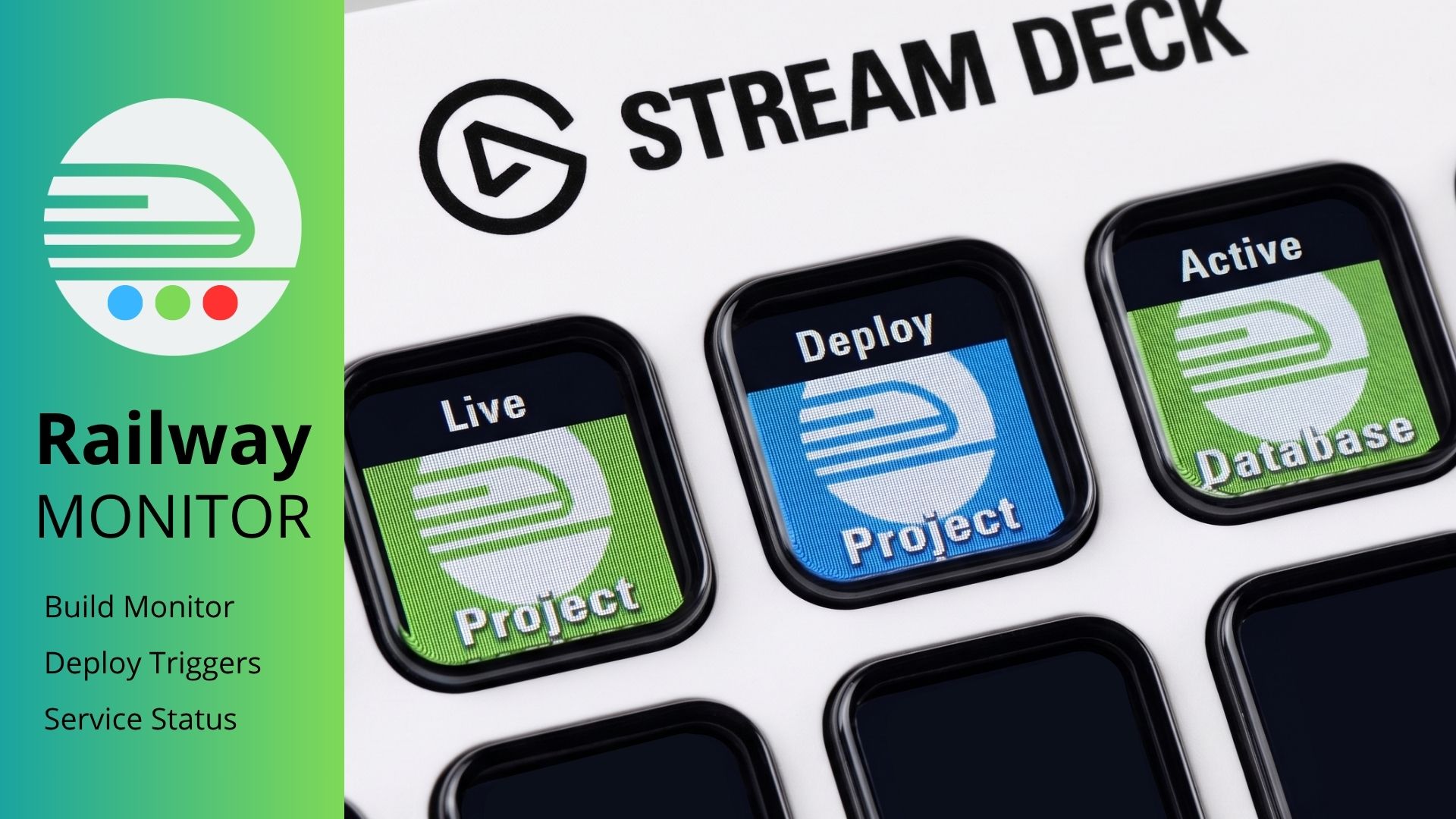 Railway Monitor — Live, Deploy, and Active keys on Stream Deck